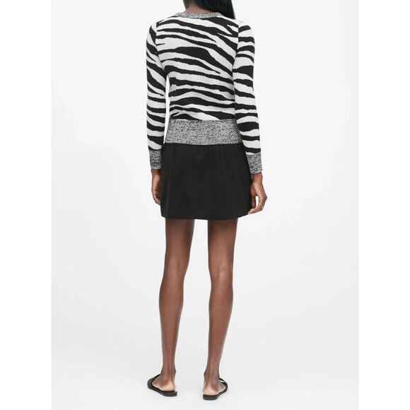 Banana Republic | Zebra Print Wool-Blend Sweater | Small - Picture 2 of 9